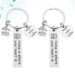 Keychains 2 Pcs House Gifts Home Buyers Keychain Lettering Saying Moving Gift Housewarming Party Supplies Lovers