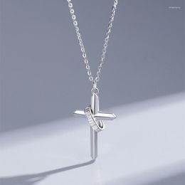 Pendant Necklaces Arrival The Power Of Faith Cross Necklace For Men Silver Color Copper Colar Masculino Drop