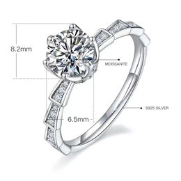 Moissanite ring for women wedding ring designer rings engagement ring valentine's day gift classic rings platinum plating M12A 5A with gift box factory wholesale