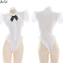 Ani Anime Girl Coffee Maid Uniform Cat Paw Bow Shirt Bodysuit Costume Women Pamas Lingerie Cosplay cosplay