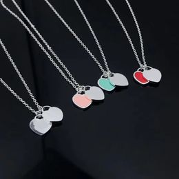 Have stamps Hearth Pendant Necklaces Enamel 925 Silver luxury Designer Heart Levo Necklaces Women's fashion exquisite gift Jewellery High Quality with Box