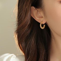 Hoop Earrings Gold Silver Color Open Hammered For Women Modern Minimalist Metal Geometrical Hoops