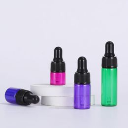 Color Dropper Bottle 1ml 2ml 3ml 5ml With Vinyl Head And Black Plastic Ring