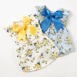 Dog Apparel Bowknot Dress XXS Small Clothes Summer Cat Chihuahua Yorkshire Puppy Pet Clothing Vest Skirt Yorkie Costume XS