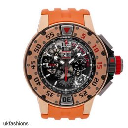 Swiss Luxury Watches Richardmiler Mechanical Sports Wristwatches Richardmiler Rm032 Flyback Chronograph Diver Auto Gold Mens Watch Rm032 RgHBU0