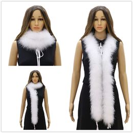 Wholesale Natural Turley Boa 2 Metres Soft White Marabou Feather Shawl for Costume Skirt Decoration Plume Trims