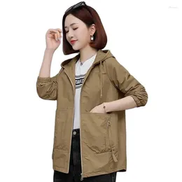 Women's Trench Coats Double Coat Women Nice Spring Female Loose M-4XL Windbreaker Overcoat Femme With Lining Hooded Outcoat