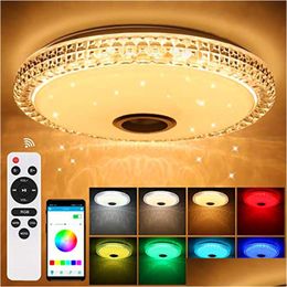 Chandelier Chandelier Led Ceiling Light Smart App Control 220V Rgb Music Lamp Bluetooth S Er Indoor Living Recreation Room Bedroom Lig Dhluf