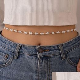 Belly Chains Summer Beach Gravel Rice Beads Small Waist Decoration Chain Female Y Bellybutton Bohemian Jewellery Accessories Drop Delive Dhb8C