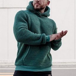 Men's Hoodies Men Plush Sweatshirt Long Sleeves Thick Stylish Hooded Jacket Warm Pullover For Winter Autumn