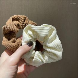 Hair Accessories 2023 Solid Colour Corduroy Stripe Scrunchie Elastic Bands Korean For Women Girls Ponytail Headwear