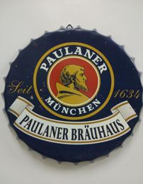 Paulaner Brauhaus Vintage round tin sign bottle cap design beer cap Beer Metal bar poster metal craft for home bar restaurant coff2589305