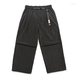 Men's Pants Pocket Cargo Mens Solid Color Pleated Safari Style Adjustable Elastic Waist Loose Wide Leg Jogger