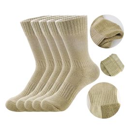 Sports Socks Military Socks Men Winter Army Train Socks Moisture Wicking Mid Calf Thermal Work Boot Sports Hiking Trekking Socks 5 Pairs/Pack 231101