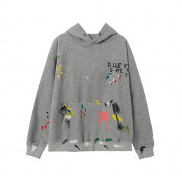 Galleries DEPT de la Splash Hand Drawn Letter Printing Men Woman Logo Thicken Hoodies Hoody Pullover Sweatshirt Long Sleeve Jumper Tops Streetwear 2367 FIG