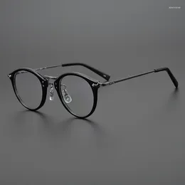 Sunglasses Frames Retro Round Titanium Acetate Glasses Frame Men Vintage Optical Eyeglasses Women Japanese Brand Design Classic Circle