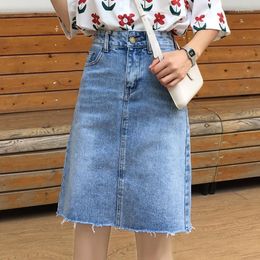Skirts Summer Jeans Skirt Women Chic Harajuku Denim Ladies Y2k Streetwear High Waist A Line Blue Black Jupe Femme 4XL 5XL