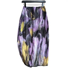 Skirts Megeara Sexy Pencil Women Purple Floral Miniskirts Fashion Polyester High Waist Mini