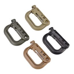 5PCS Grimloc Molle Carabiner D Locking Ring Plastic Clip Snap Type Ring Buckle Carabiner Keychain ITW fastener Bag buckle Camping HikingOutdoor Tools Sports