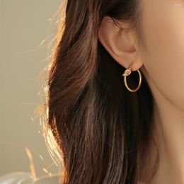 Hoop Earrings 2023 S925 Silver Geometric Knot Simple Gold Colour Cute Elegant Earings Fashion Jewellery