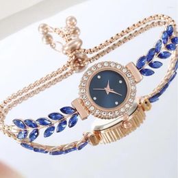 Wristwatches Watch For Women Women's Watches Fine Band Diamond Inlaid Round Bracelet Quartz Wholesale