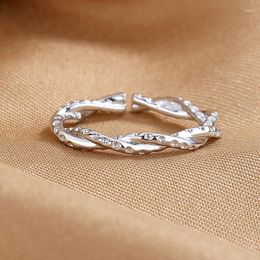 Cluster Rings 2023 S925 Sterling Silver Ring Gold / Braided Open For Fashion Women Charm Engagement Gift Mom Jewelry