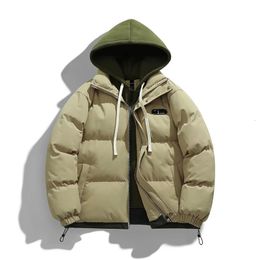 Men's Down Parkas Men Hooded Thick Warm Colorful Bubble Coat Winter Jacket 2023 Mens Streetwear Hip Hop Parka Korean Black Clothes Puffer Jackets 231031