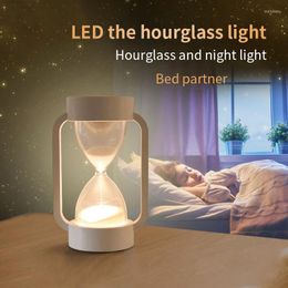 Night Lights Led Induction Hourglass Sleeping Light Rgb Atmosphere Children Illumination Lamp Creative Gift Ins