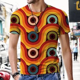 Men's T Shirts Mens Abstract Dazzling Pattern 3D Printed T-Shirt 2023 Summer Fashion O-Neck Short Sleeve Plus Size Tops