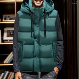 Men's Vests 897504629 Men's Oversize Autumn Winter Vest Men 2023 Thick Warm Hooded Sleeveless Jacket Casual High Quality Plus Size