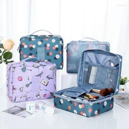 Storage Boxes Multi-functional Cosmetic Bag Travel Toiletry Large Capacity Makeup Compartments Waterproof Supplies