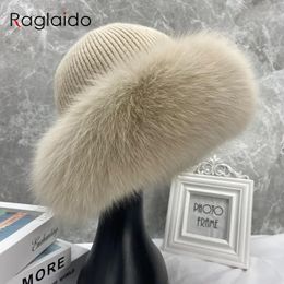 Stingy Brim Hats Stylish Beanie for Women Winter Warm Fluffy Bone Cap Soft Outdoor Thick Natural Fur Hat Female Dome 231101