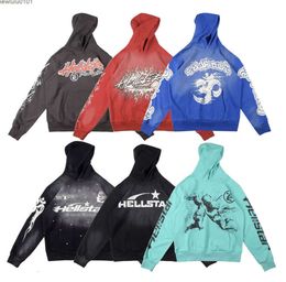 hellstar hoodie designer hoodies sweatshirts long sleeve Vintage washed and distressed monogram print Thickened Athleisure sweaters Graffiti hoody hoodys GBBY