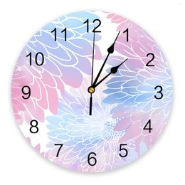 Wall Clocks Marble Dahlia Gradient Bedroom Clock Large Modern Kitchen Dinning Round Living Room Watch Home Decor