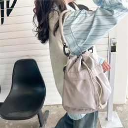 Evening Bags Style Foreign Handbag Bucket Simple Korean Girls' Shoulder Transparent Bag Women's Matching Versatile Capacity Fashion Leather