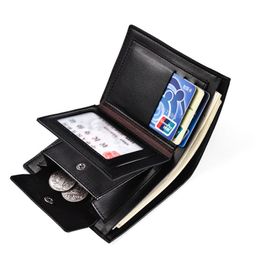 Wallets Top Black Purse Men's Thin Clutch Male Wallet Card Holder Soft Mini Purses Cartera Hombre Bag Hasp Open Retro Short W353