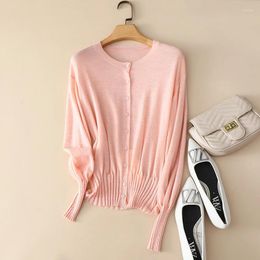 Women's Knits Cashmere Cardigan Women Casual Style O Neck Open Stitch Knitted Single Breasted Long Sleeve Fashion