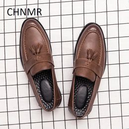 Dress Shoes CHNMR-S Fashion Shoes For Men genuine leather Leisure Comfortable Slip-on Trending Products black 231101