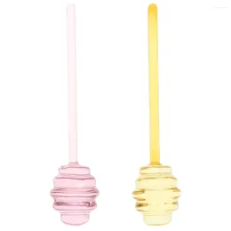 Spoons 2 Pcs Honey Stirrer Mixing Rods Stick Glass Dipper Bake Sticks Stirrers Stirring Reusable