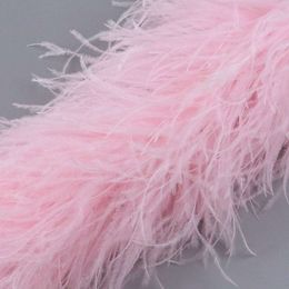 Customized Feather Boa Fringe Natural Ostrich Plumas Ribbon for Carnival Clothing Sewing Accessory 50cm 2 3 6 8 10PLY