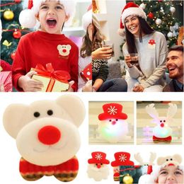 Party Decoration Party Decoration 4 Christmas Led Flashing Brooch Pins Lighted Bear Santa Snowman Ornaments Kids Drop Delivery Dhnpg
