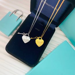 tiffaies New big heart key diamond necklace tiffaies Round bead smooth full super popular fashion Return Sugar Peas necklace