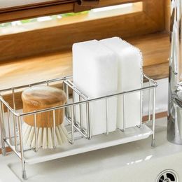 Kitchen Storage Sponge Holder Bathroom Drainer Rack Stainless Steel Soap Sink Caddy ShampooTray Dish Cloth Hanger Accessories