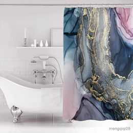 Shower Curtains WARMTOUR Shower Curtains Grey and Gold Metallic Extra Long Fabric Bath Shower Curtains with R231101