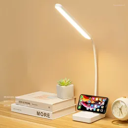 Table Lamps Adjustable Lamp Cartoon Cute Night Light USB Rechargeable LED Child Eye Protection Tricolour Dimmable Desk