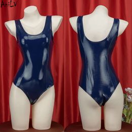 Ani Student Girl Lenther Tight Bodysuit Swimsuit Cosplay Costumes cosplay