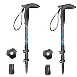 Ski Poles Telescopic Outdoor Hiking Poles Nordic Cane Carbon Fibre Ski Camping Trekking Stick Retractable Walking Staff 0.46-1M 0.2kg 231101