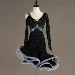 Stage Wear Customise Latin Dance Costume Sexy Dress Women Competition Performance Dresses LQ109