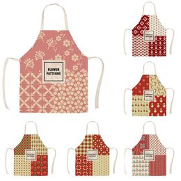 Aprons Simple Pixel Pattern Apron Adult Kids Kitchen Linen Printing Household Cleaning Ladies Cooking Antifouling
