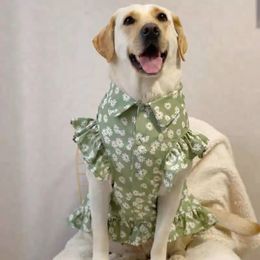 Dog Apparel Daisy Big Outfits Puppy Summer Clothes Large Dresses Skirt Pet for Labrador Golden Retriever 231031